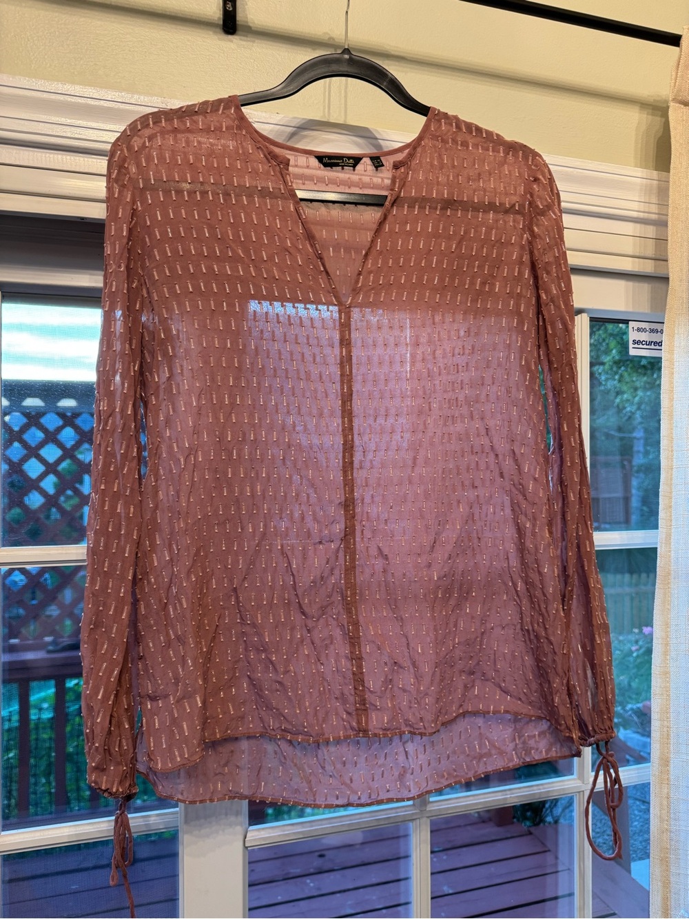 Massimo Dutti Sheer Long-Sleeve Blouse
